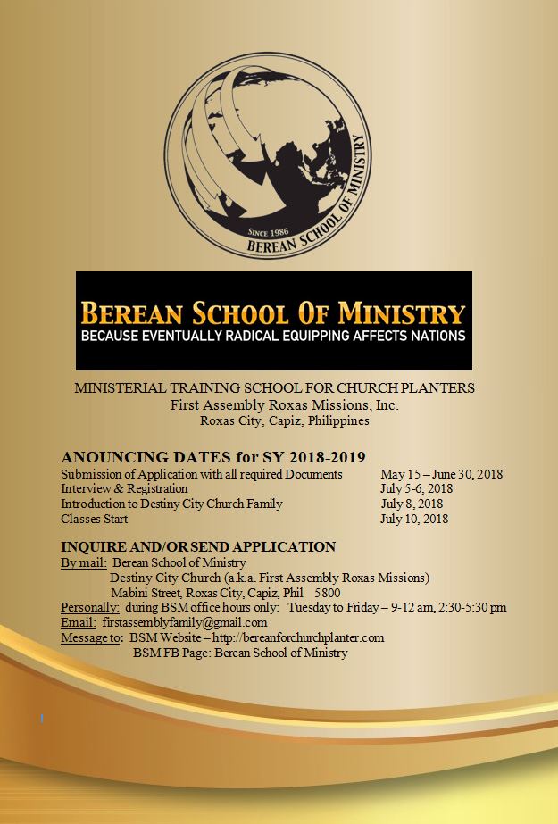 Announcement SY 2018-2019